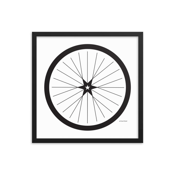 Image of BICYCLE LOVE - Shining Star Wheel Framed Poster - 18 x 18 SIZE OPTION by Art Love Friend.