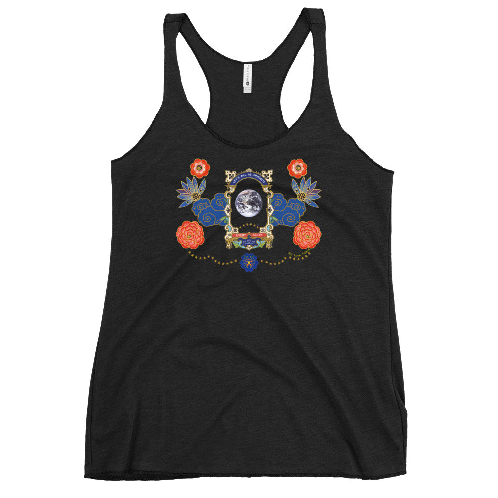 LETS ALL BE FRIENDS Women's Racerback Tank